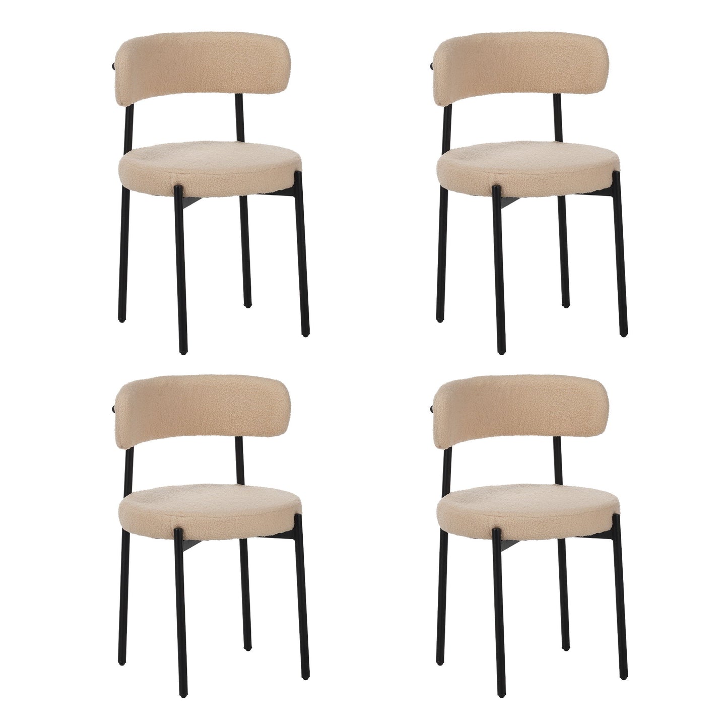Medieval - Curved Back Kitchen Dining Chairs (Set of 4) - Beige