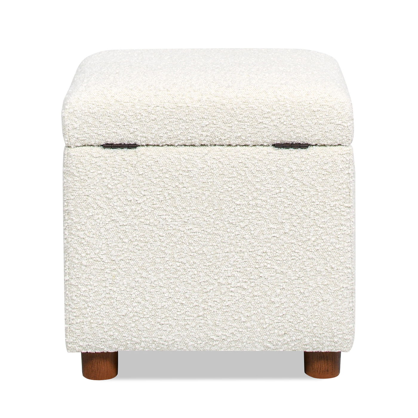 Upholstered Storage Ottoman - Ivory White