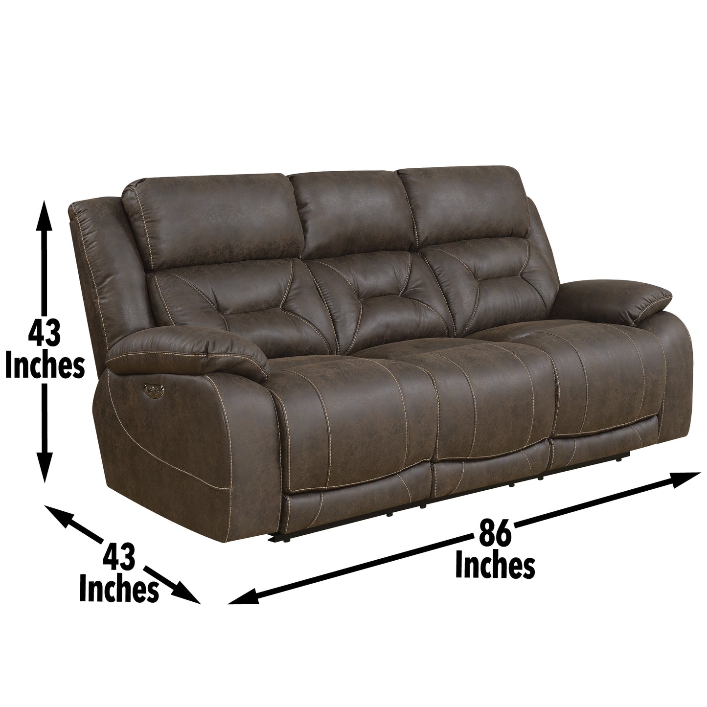 Steve Silver Aria - Power Reclining 3 Piece Living Room Set - Dark Brown