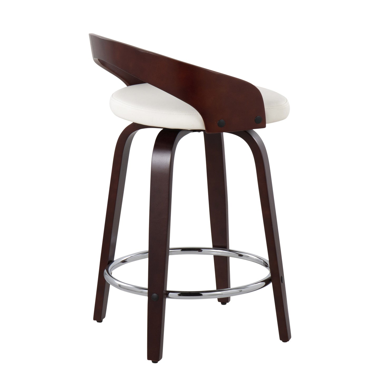 Grotto - Contemporary Fixed Height Counter Stool & Swivel With Round Footrest (Set of 2)