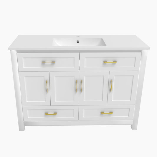 Bathroom Vanity With Sink Combo, 4 Soft Close Doors And 4 Drawers
