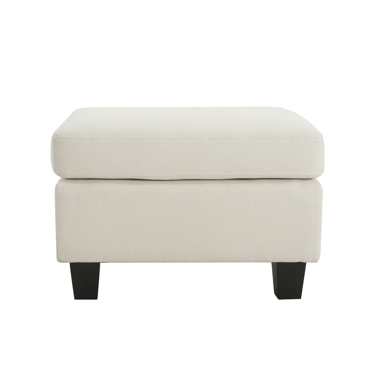 Springfield - Ottoman Contemporary Design Fabric Birch Wood Legs - Beige