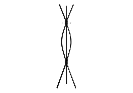 Coat Rack, Hall Tree, Free Standing, 3 Hooks For Entryway, Contemporary & Modern - Black