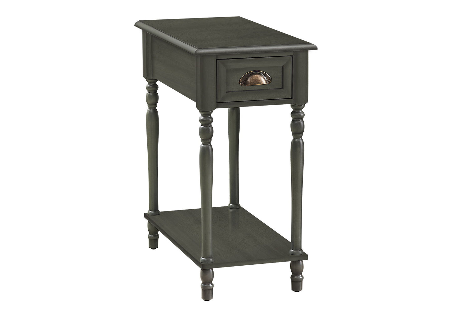 Accent Side Table, 2 Tier, Storage Drawer, Stylish Traditional Design