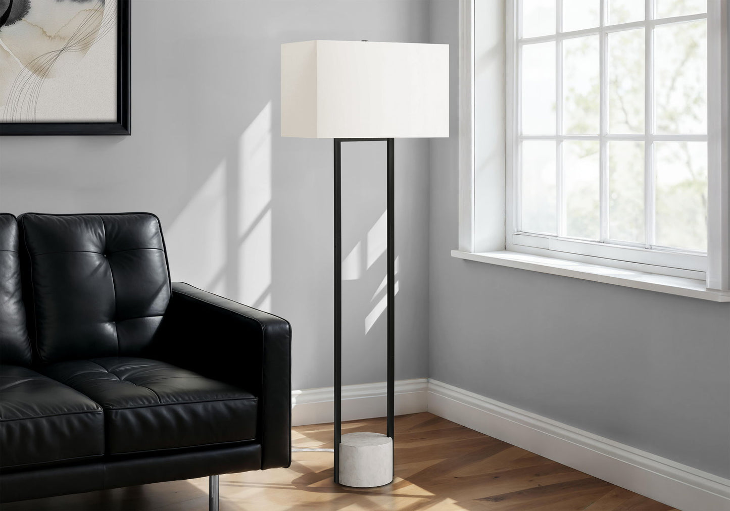 Lighting, Floor Lamp, Contemporary - Black / Beige
