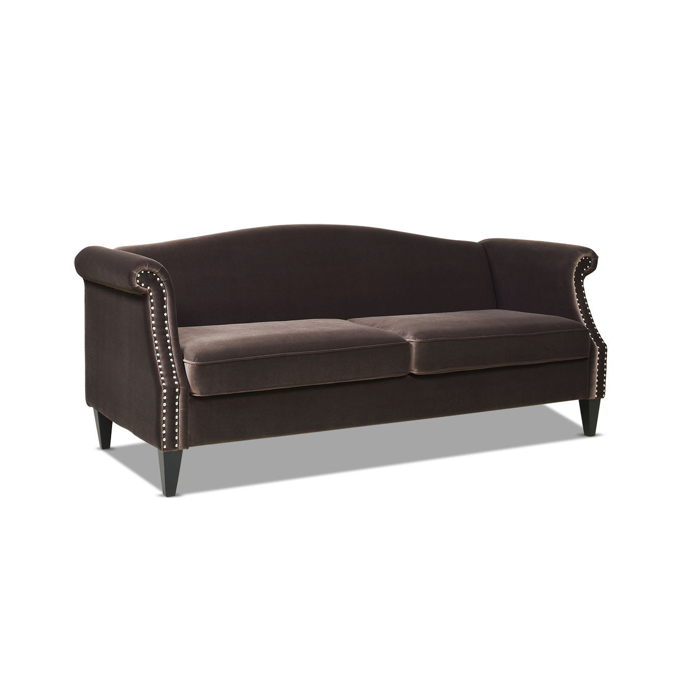 Elaine - Sofa Nailhead Accents - Deep Brown