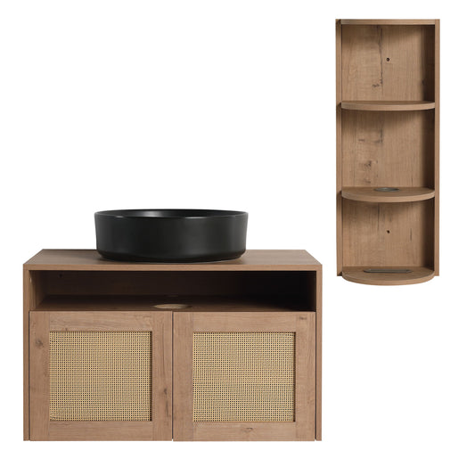 Bathroom Vanity & Art Sink And Storage Rack, Float Mounting Design