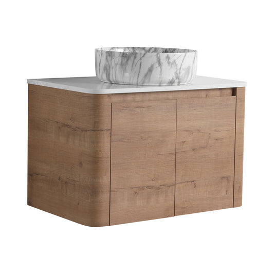 Wall Mounted Bathroom Vanity With Art Sink & 1 Soft Close Door