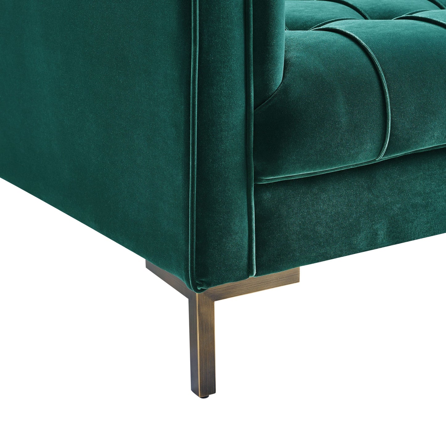 Isaac - Stitch Velvet Loveseat - Green