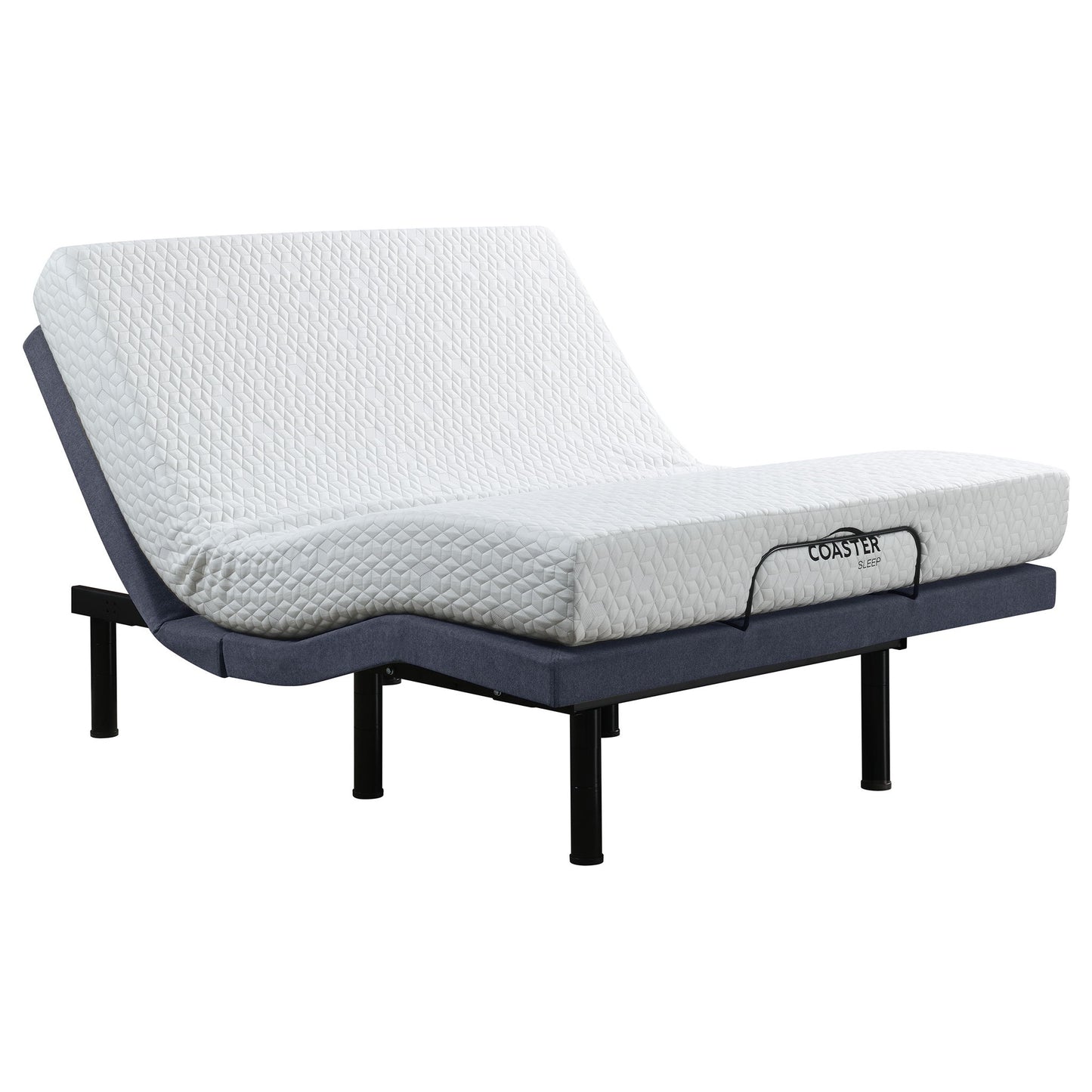 California King Adjustable Bed Base With Ergonomic Support And Wireless Remote Control - Black