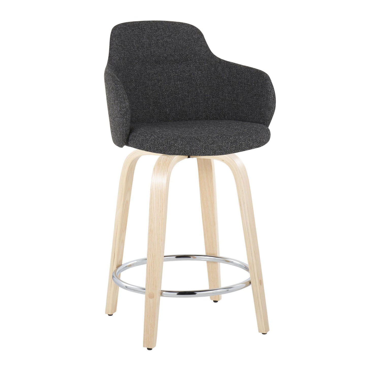 Boyne - Contemporary Fixed Height Counter Stool & Swivel With Round Footrest (Set of 2)