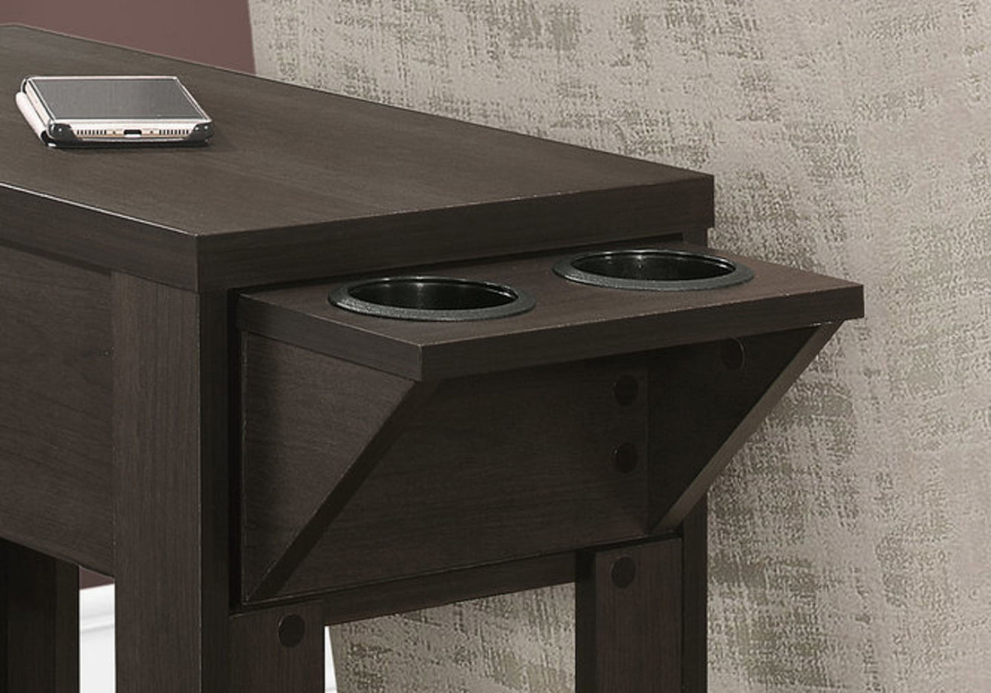 Accent Side Table, Storage, Lamp, Transitional Space-Saving Design