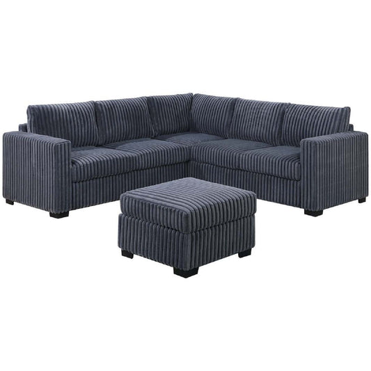 Contemporary Sectional Set With Ottoman