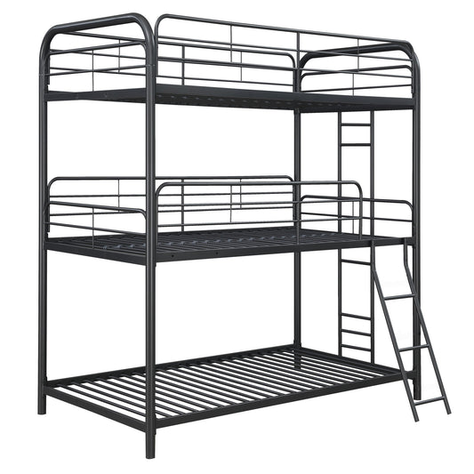 Triple Bunk Bed, Twin / Twin / Twin - Black
