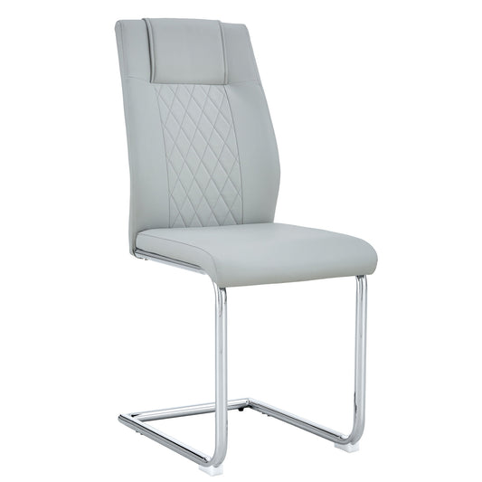 Modern Dining Chairs With Padded Seat, Metal Legs