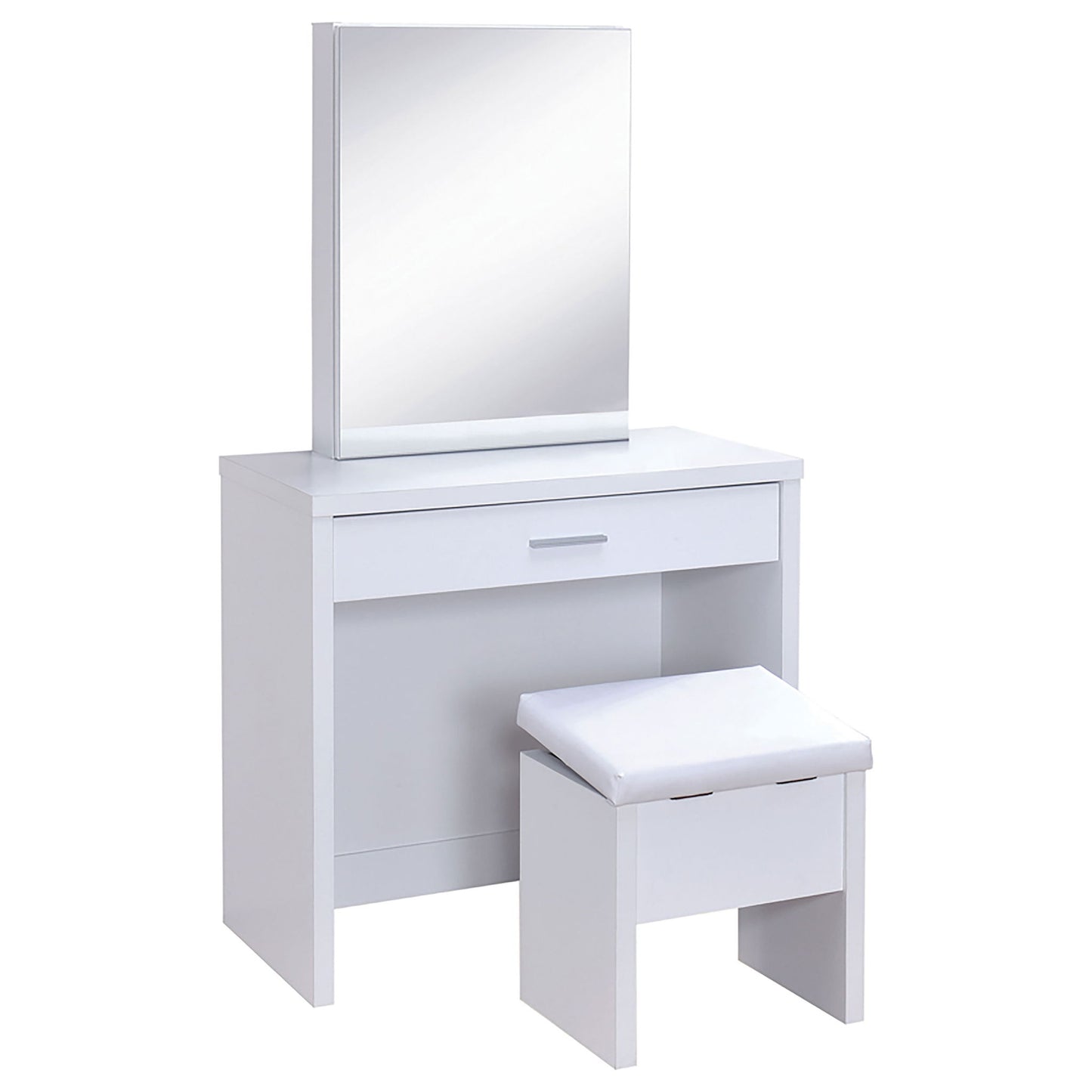 Walsh - Makeup Vanity Table With Mirror And Stool - White