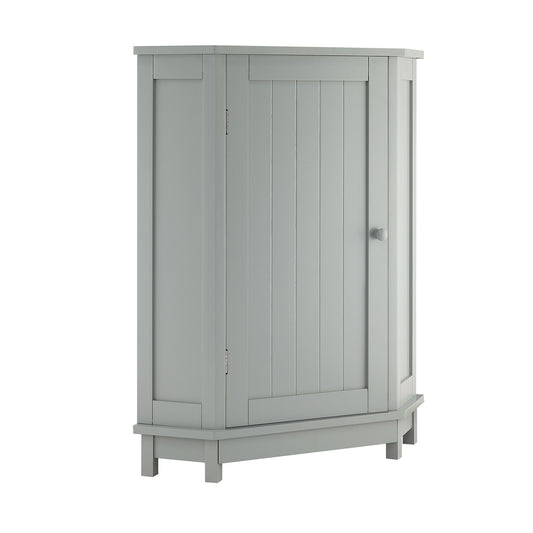 Triangle Corner Bathroom Cabinet With Adjustable Shelf, Storage Unit - Gray