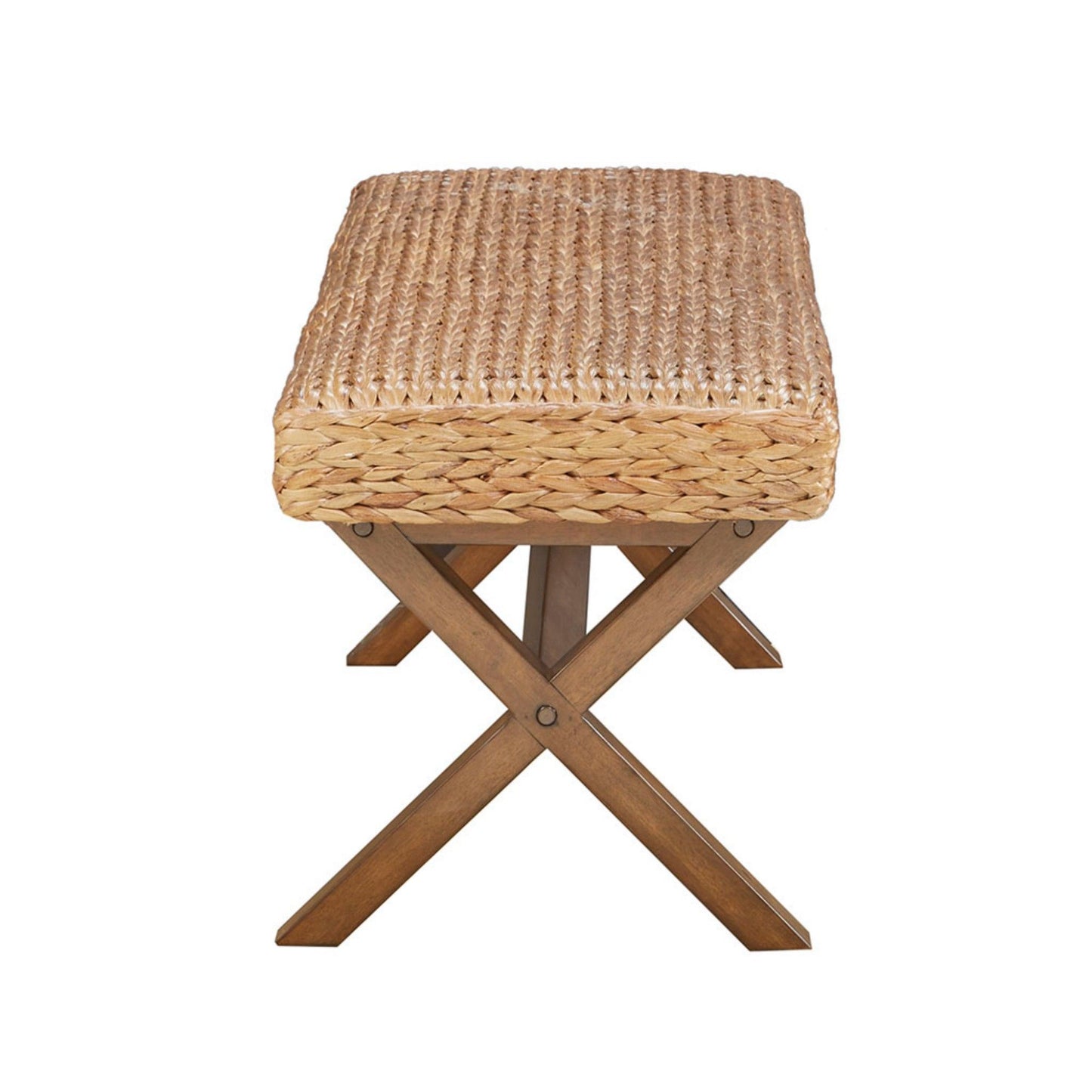The Bench With Water Hyacinth Seat And Mahogany Base - Chestnut
