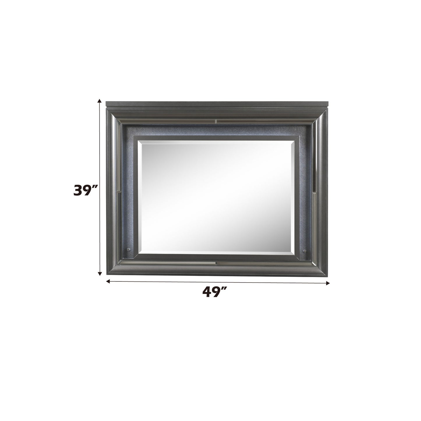 Sawyer - Metallic Mirror With LED - Gray