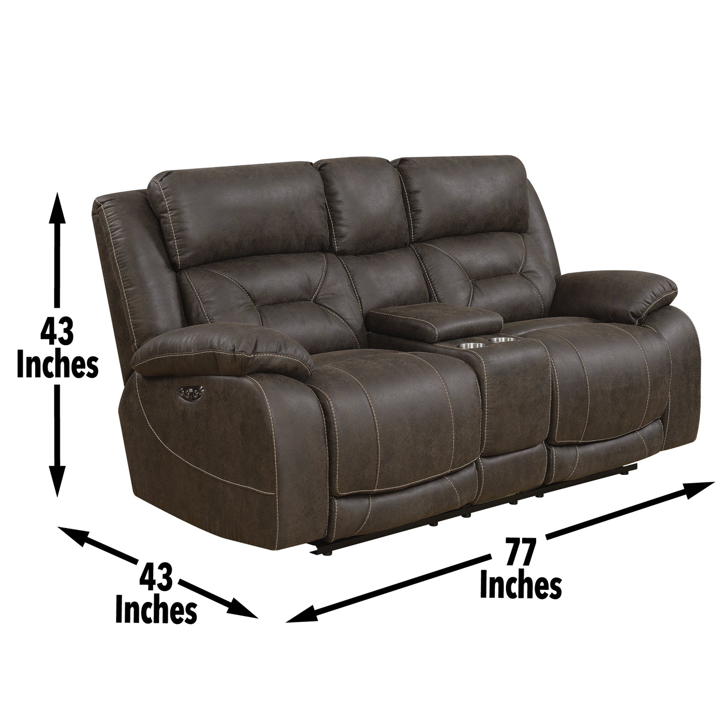 Steve Silver Aria - Power Reclining 3 Piece Living Room Set - Dark Brown