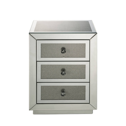 Noralie - Accent Table Mirrored / Faux Dimaonds - Silver