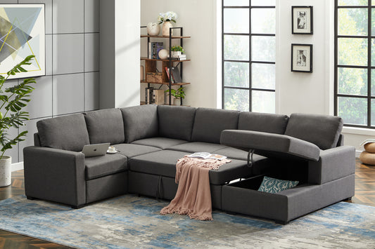 Ketterman - 4 Piece Upholstered Sleeper Sectional