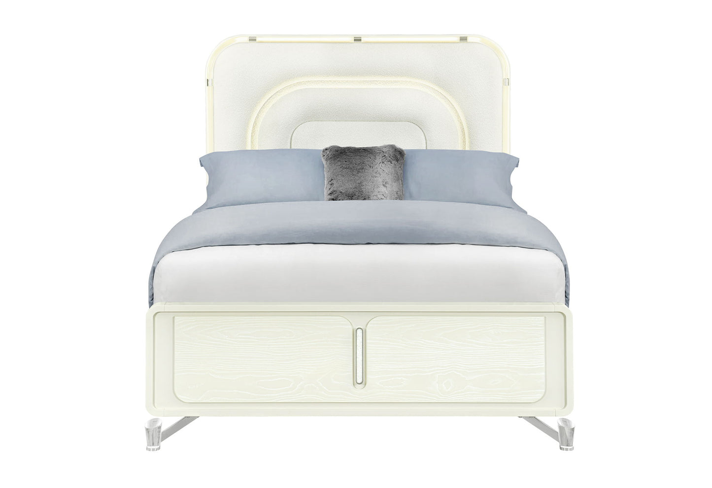 Lyra - Queen Bed Headboard With LED - Beige