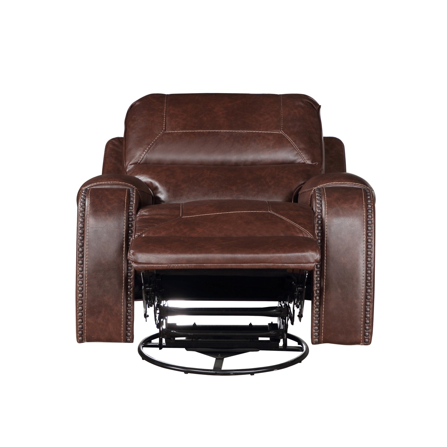 Keily - 3 Piece Manual Reclining Living Room Set In Faux Leather - Dark Brown