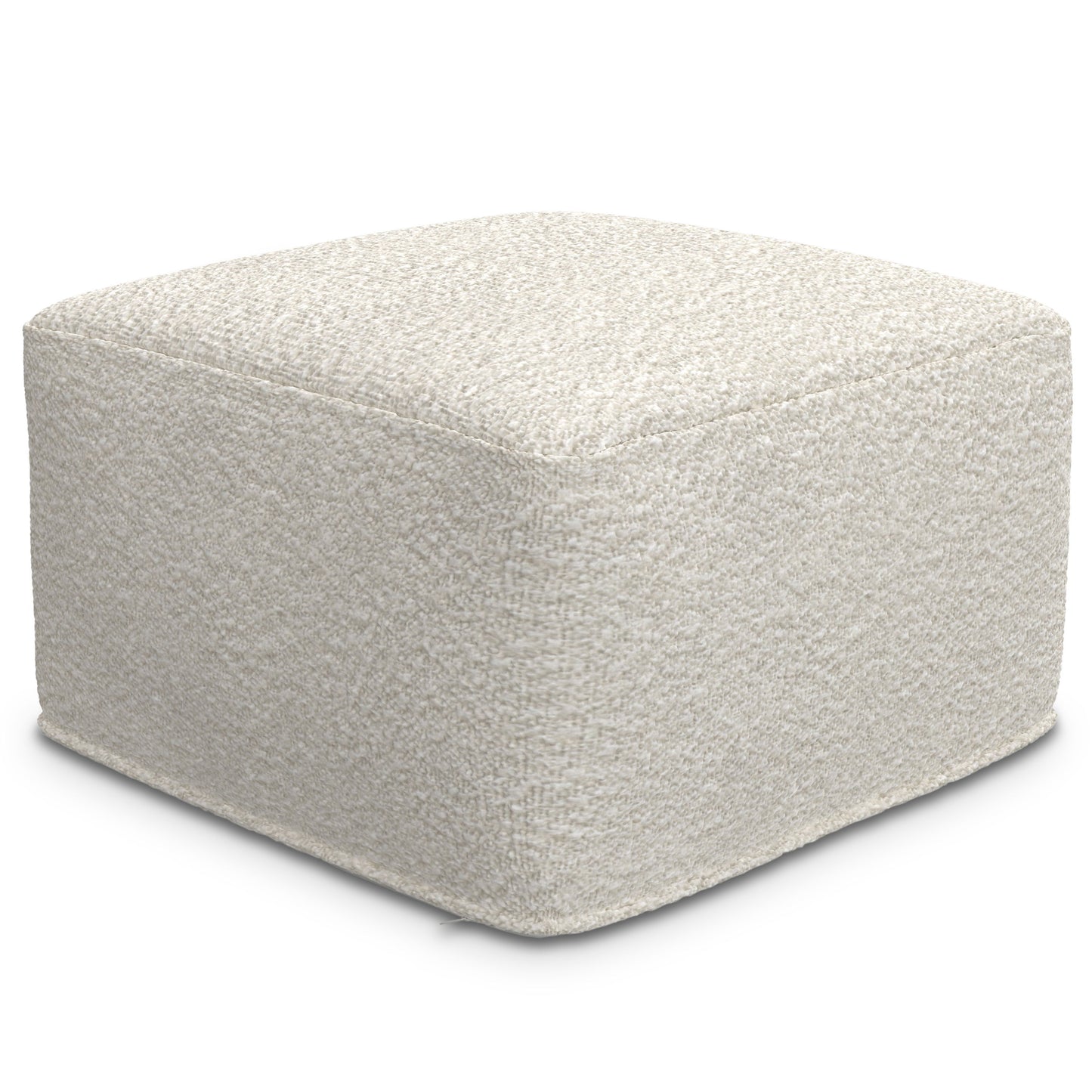 Chantal - Square Pouf - Ivory