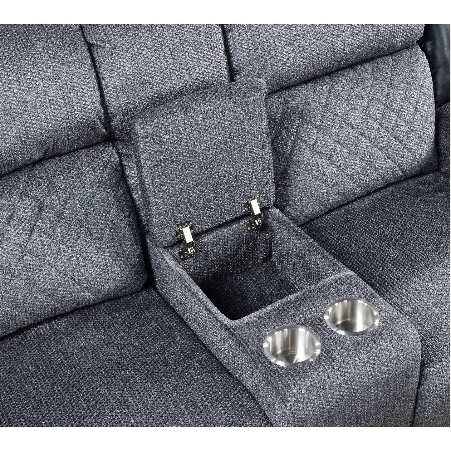 Alicia - Console Reclining Loveseat - Gray Black