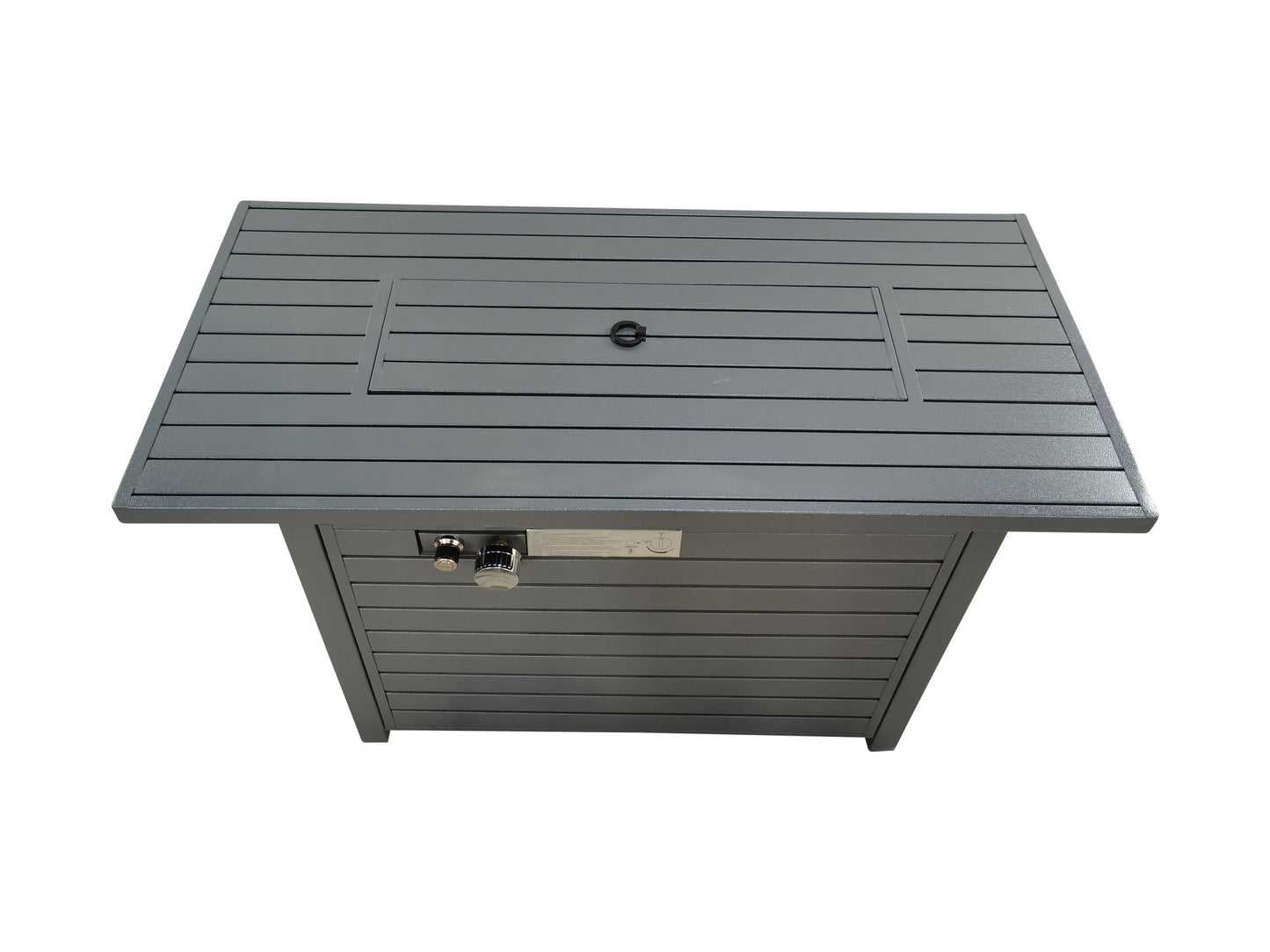 Propane Outdoor Fire Pit Table With Lid High-Quality Materials - Gray