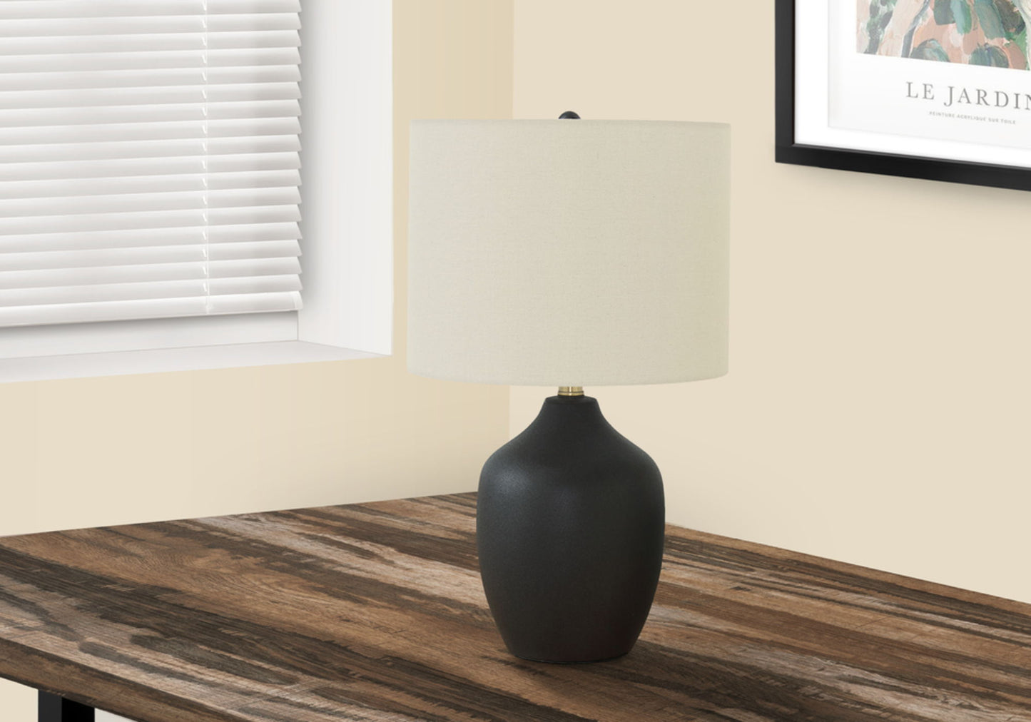 Lighting, Table Lamp, Ceramic, Transitional - Black / Cream