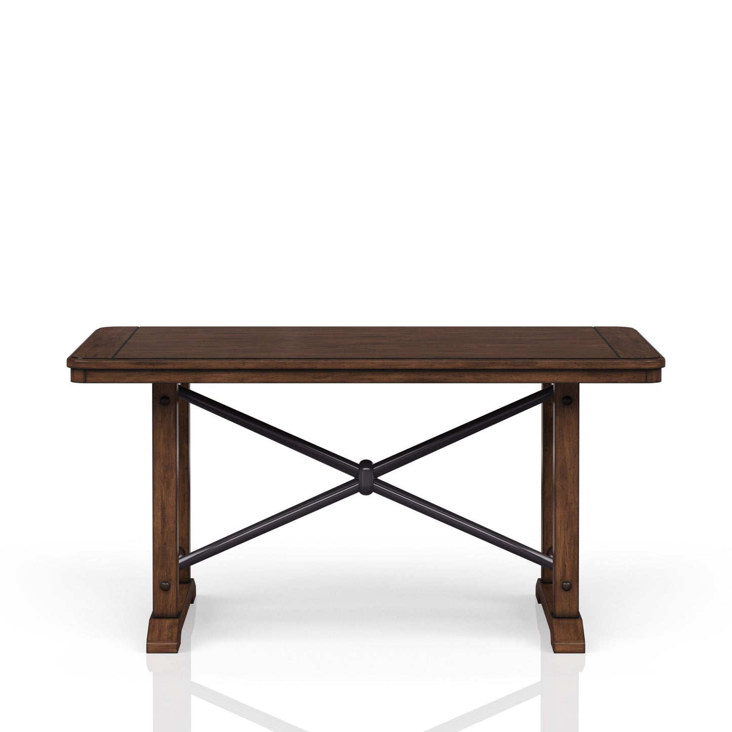 Casual Counter Height Double Pedestal Dining Table - Brown