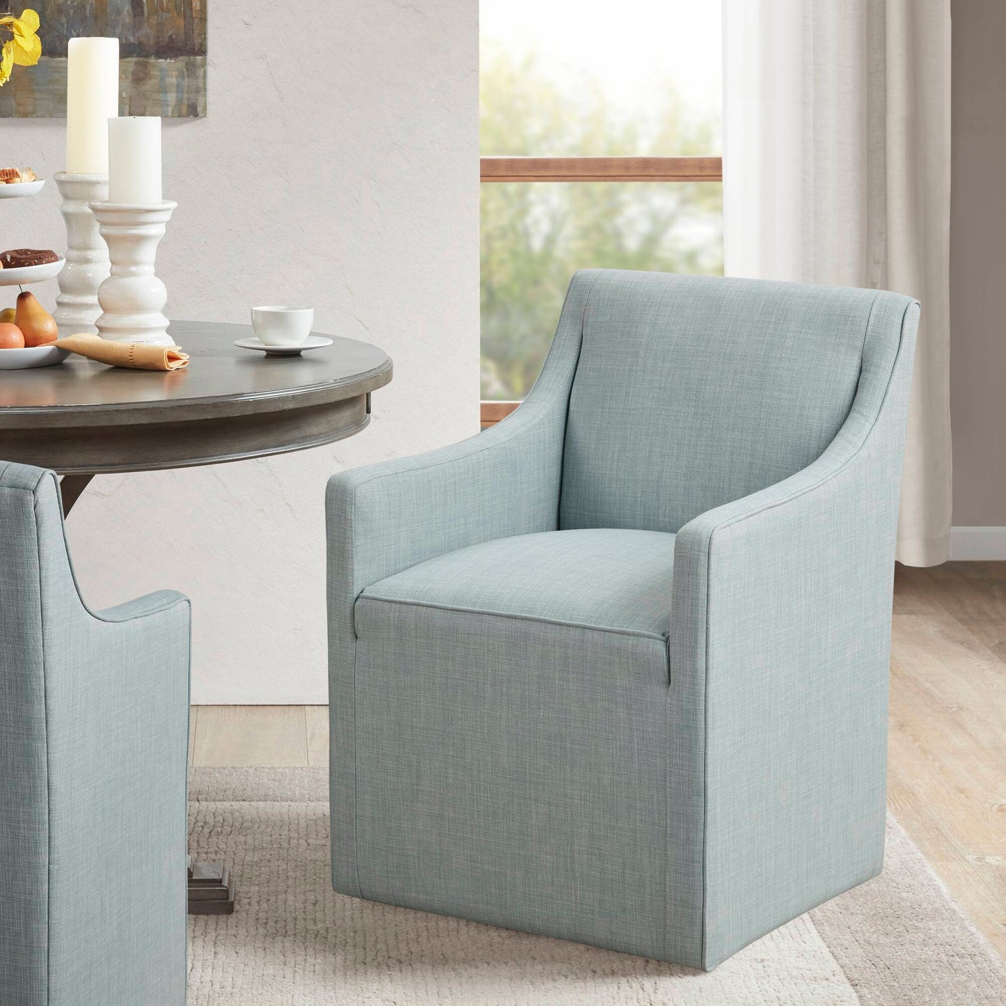 Traditional Skirted Dining Arm Chair