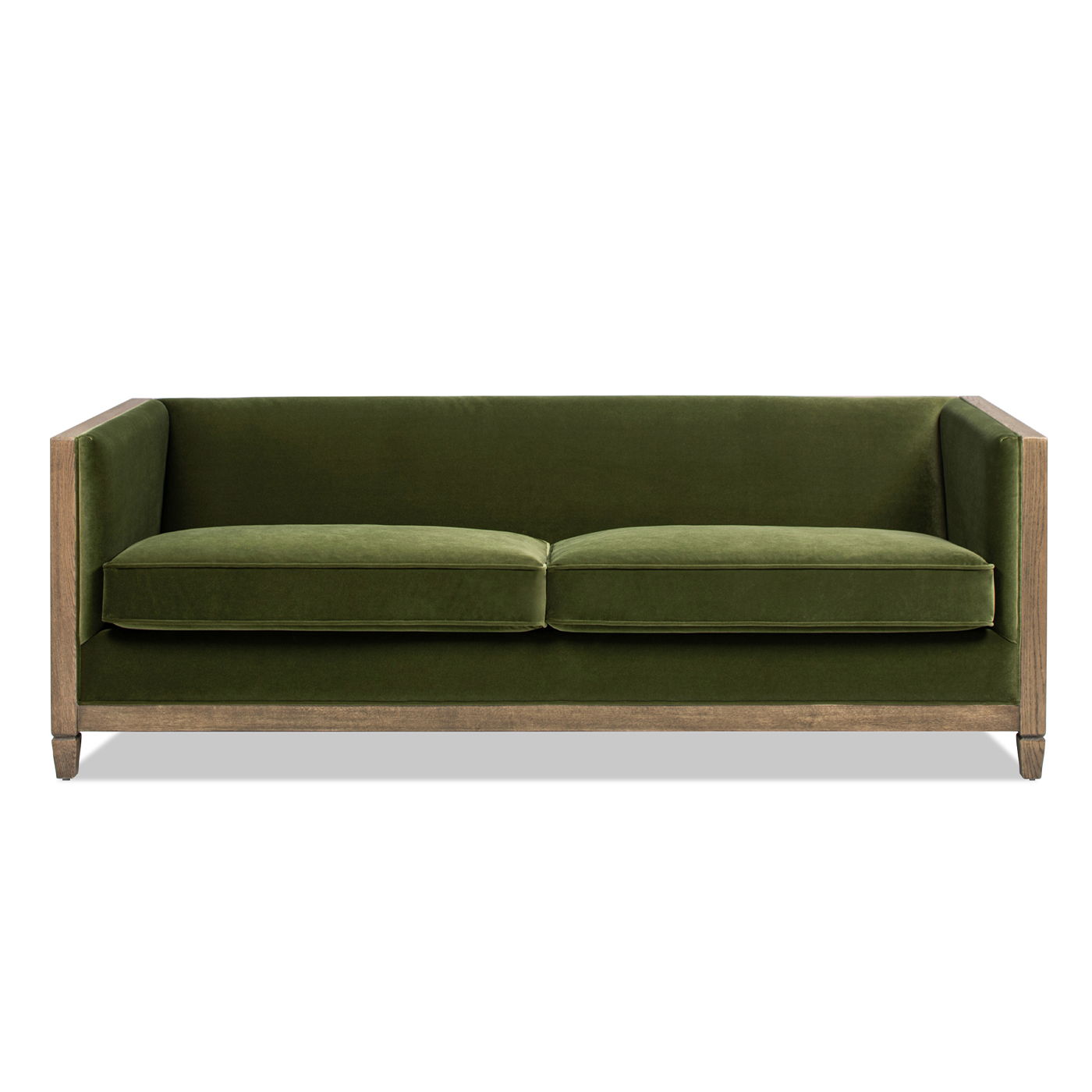 Georgia - Cane Tuxedo Sofa - Olive Green