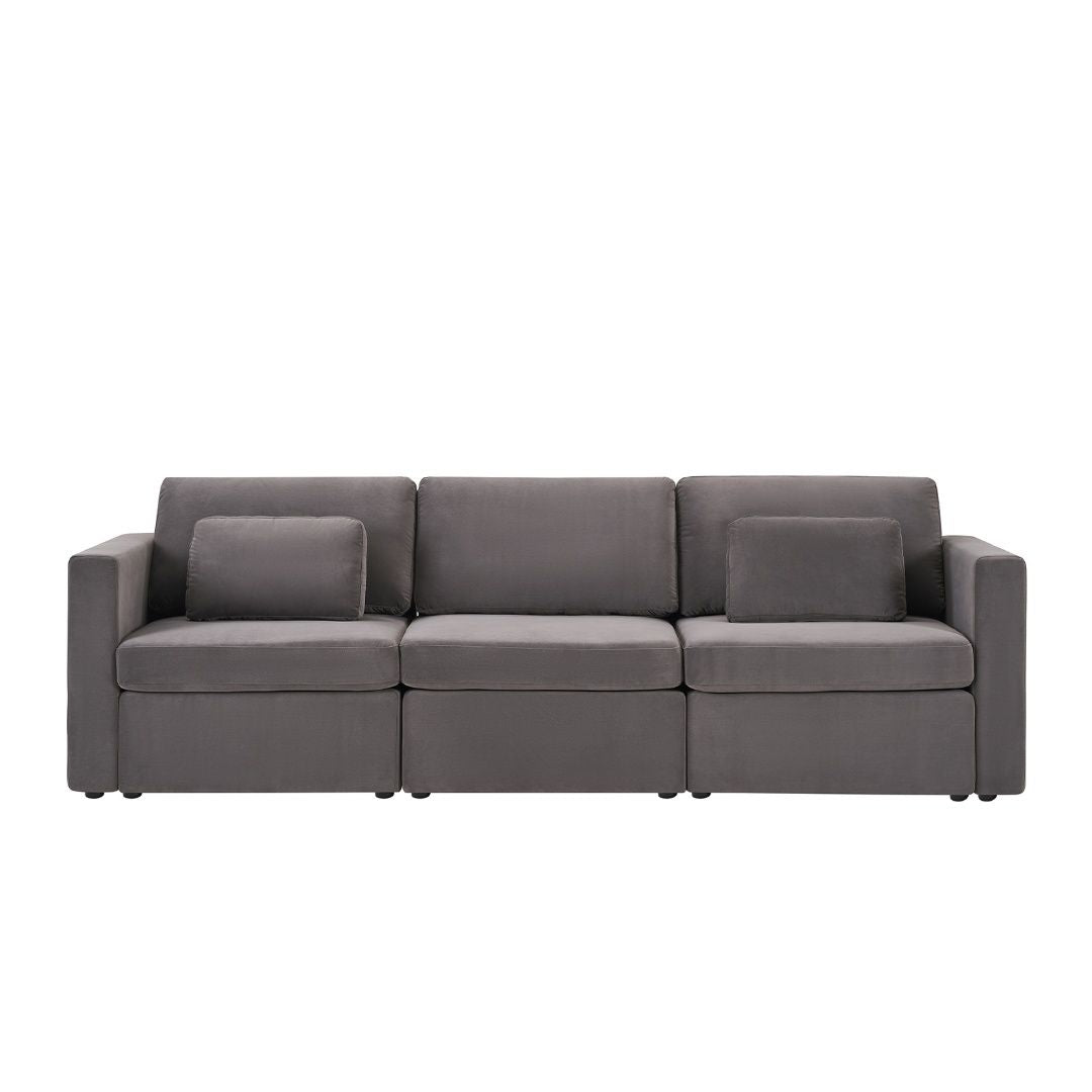 3 Seats Modern U-Shape Sectional Sofa, Oversized Upholstery Chaise Couch With Storage Ottomans For Living Room / Loft / Apartment / Office