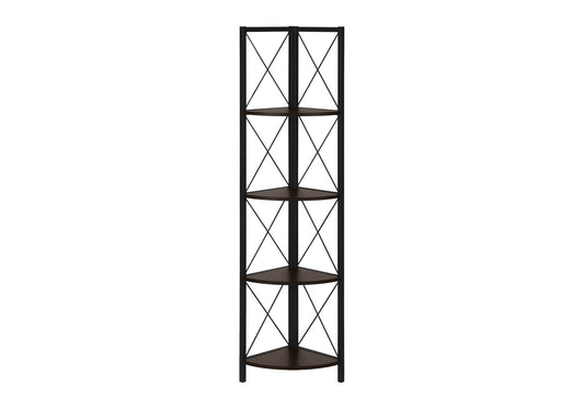 Bookshelf, Bookcase, Etagere, Corner, 4 Tier, Office, Marble Look Contemporary & Modern