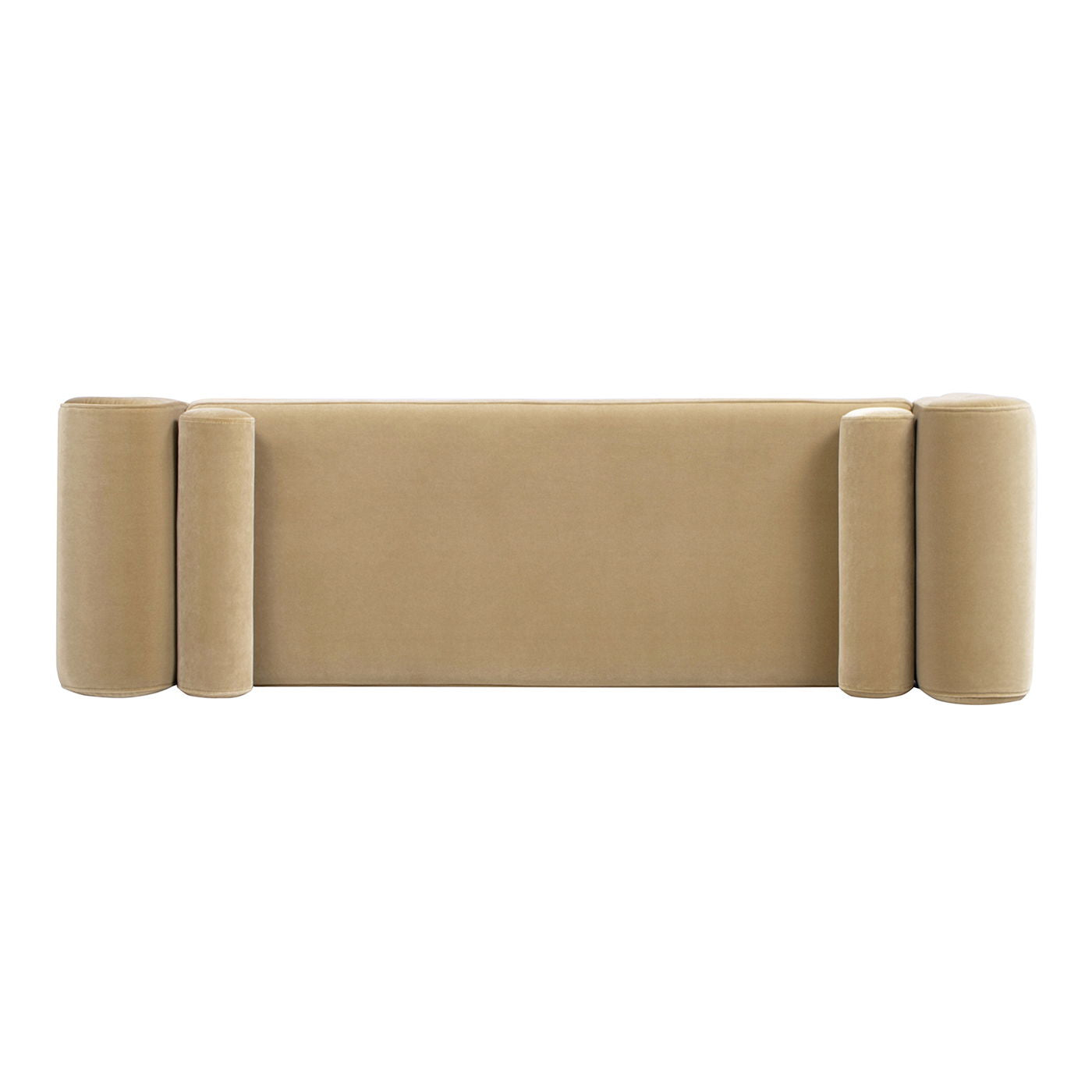 Mason - Arched Arm Bench With Bolster Pillows - Camel Brown Beige