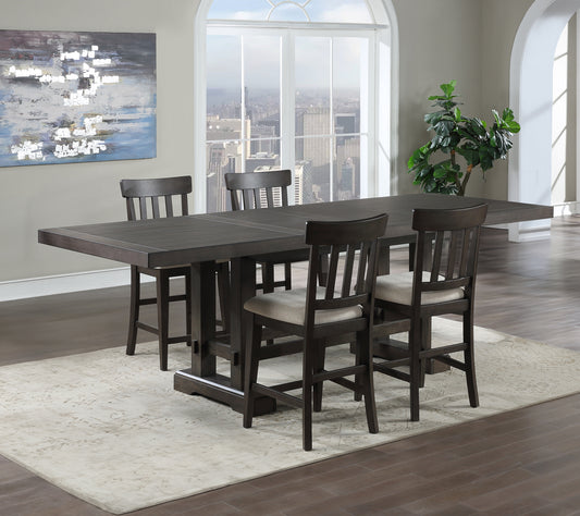 Napa - 5 Piece Dining Set - Dark Brown & White