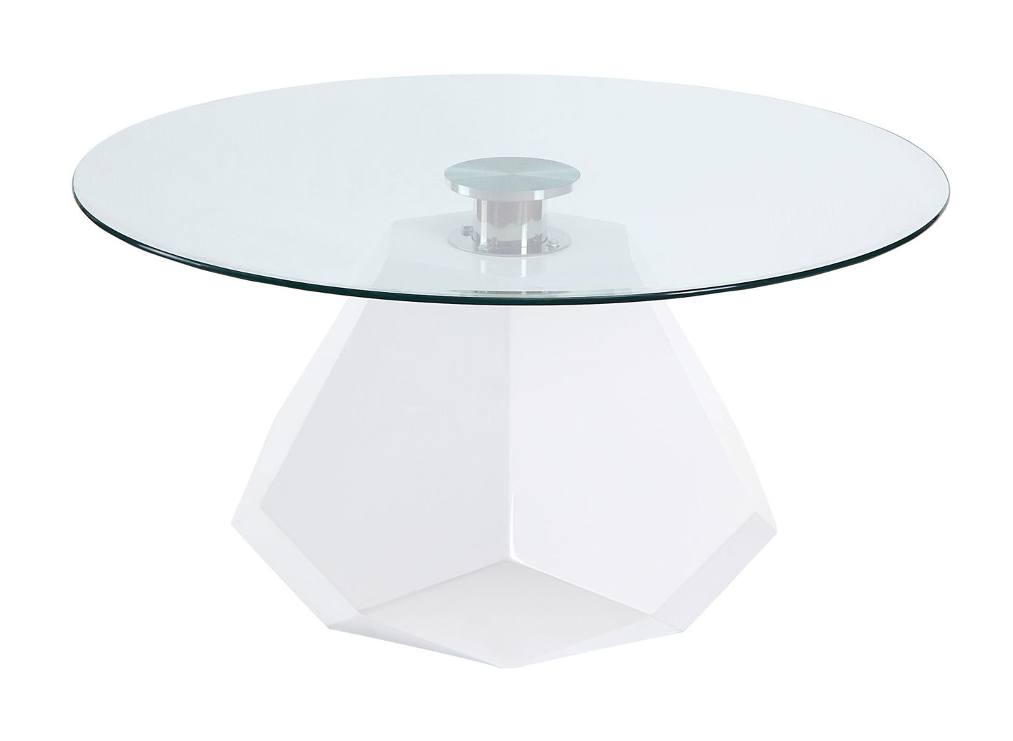 Chara - Clear Glass High Gloss Coffee Table - White