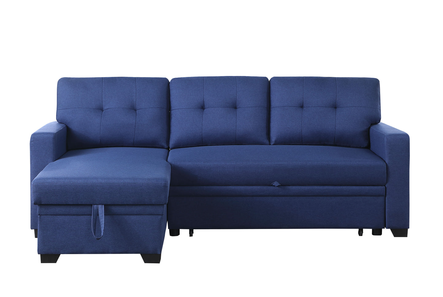 Upholstered Pull Out Sectional Sofa With Chaise