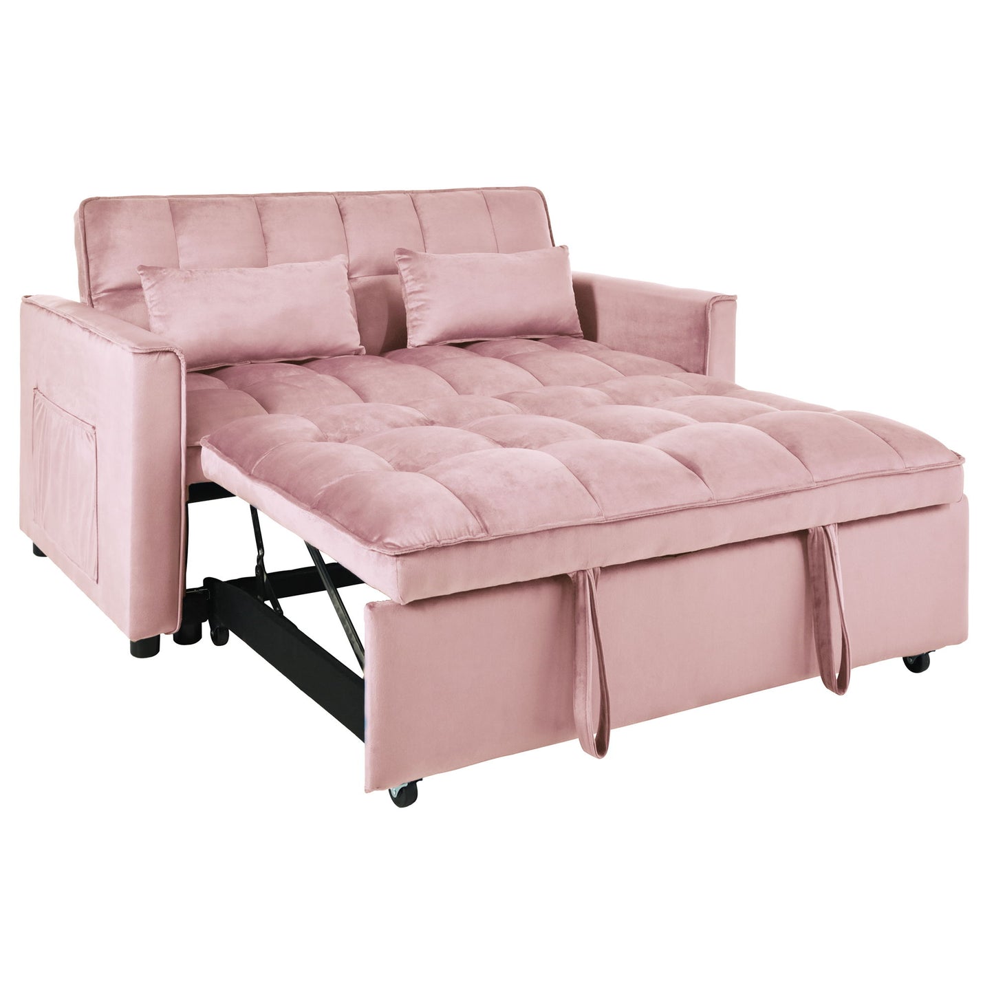 3 In 1 Pull Out Couch Convertible Sofa Bed With Reclining Backrest