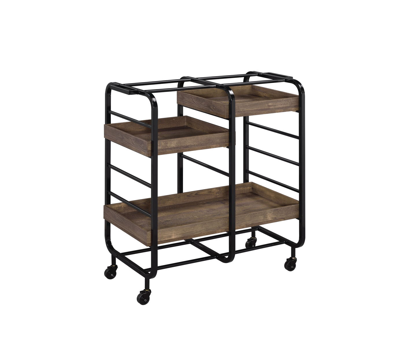 Vorrik - Serving Cart - Black / Walnut