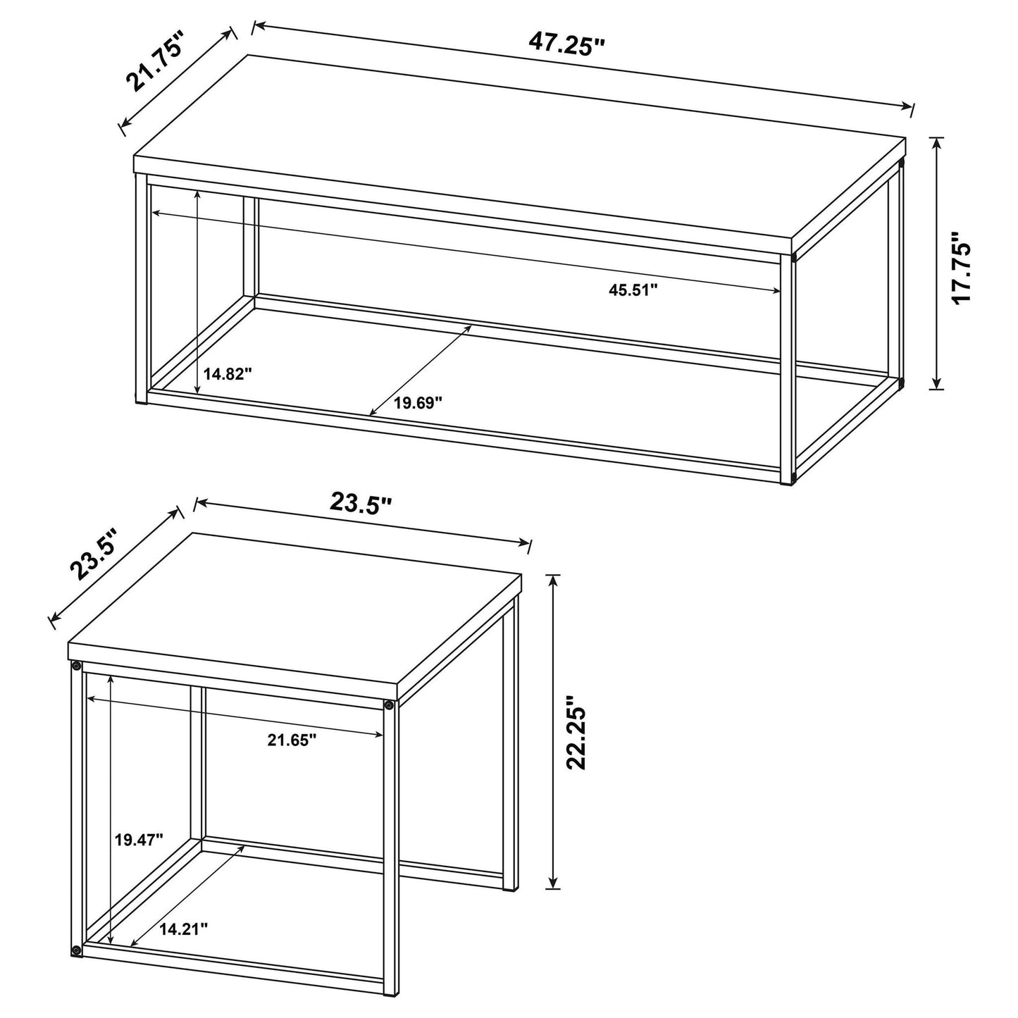 Rosey - 3 Piece Coffee Table Set - Mango Color