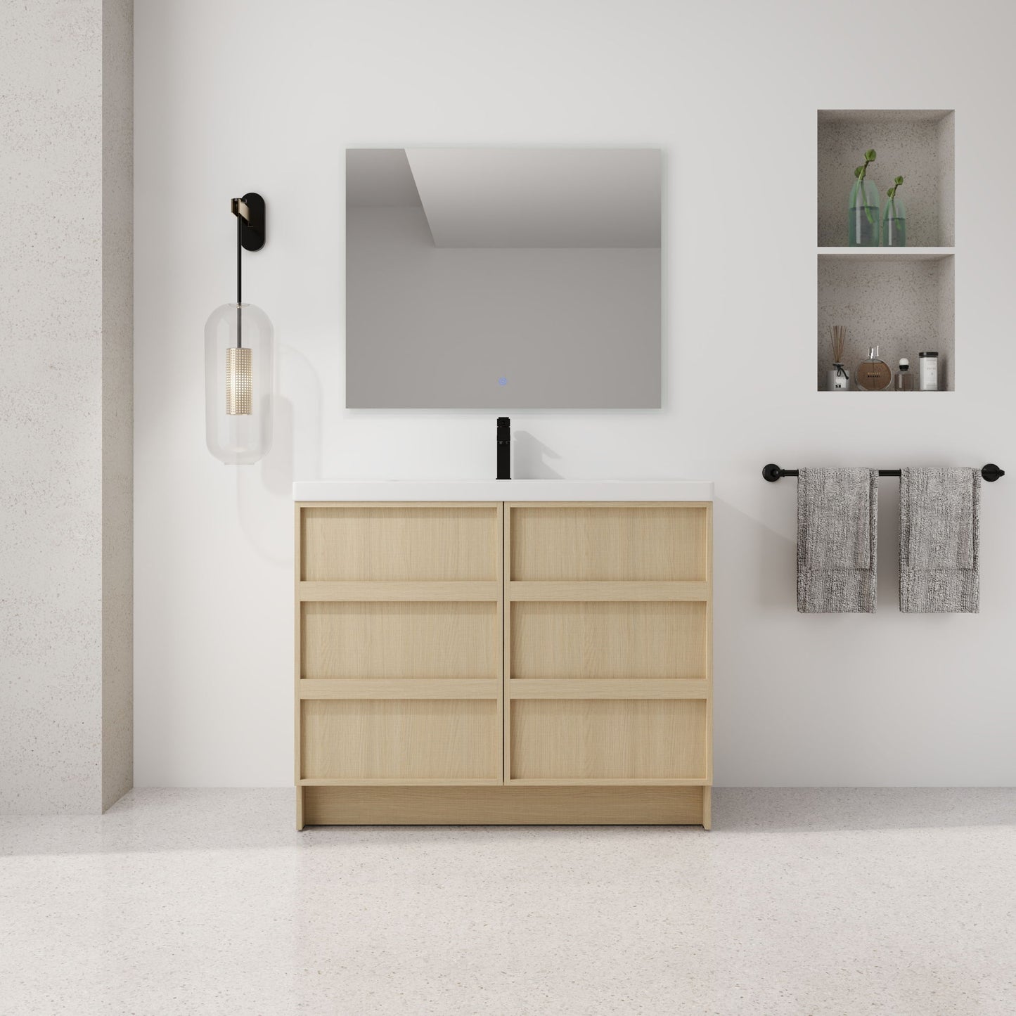 Freestanding Bathroom Vanity With Sink & 2 Soft Close Cabinet Doors