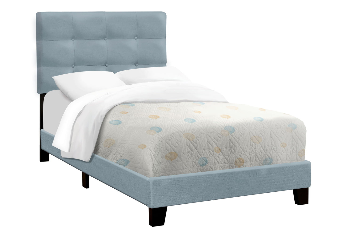 Bed, Upholstered, Frame Only, Transitional