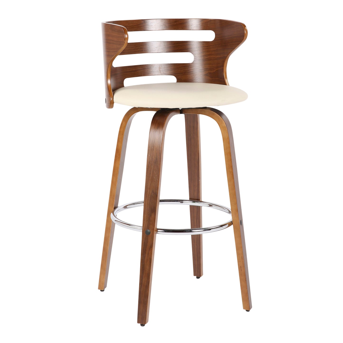 Cosini - Mid Century Modern Fixed Height Barstool With Swivel (Set of 2)