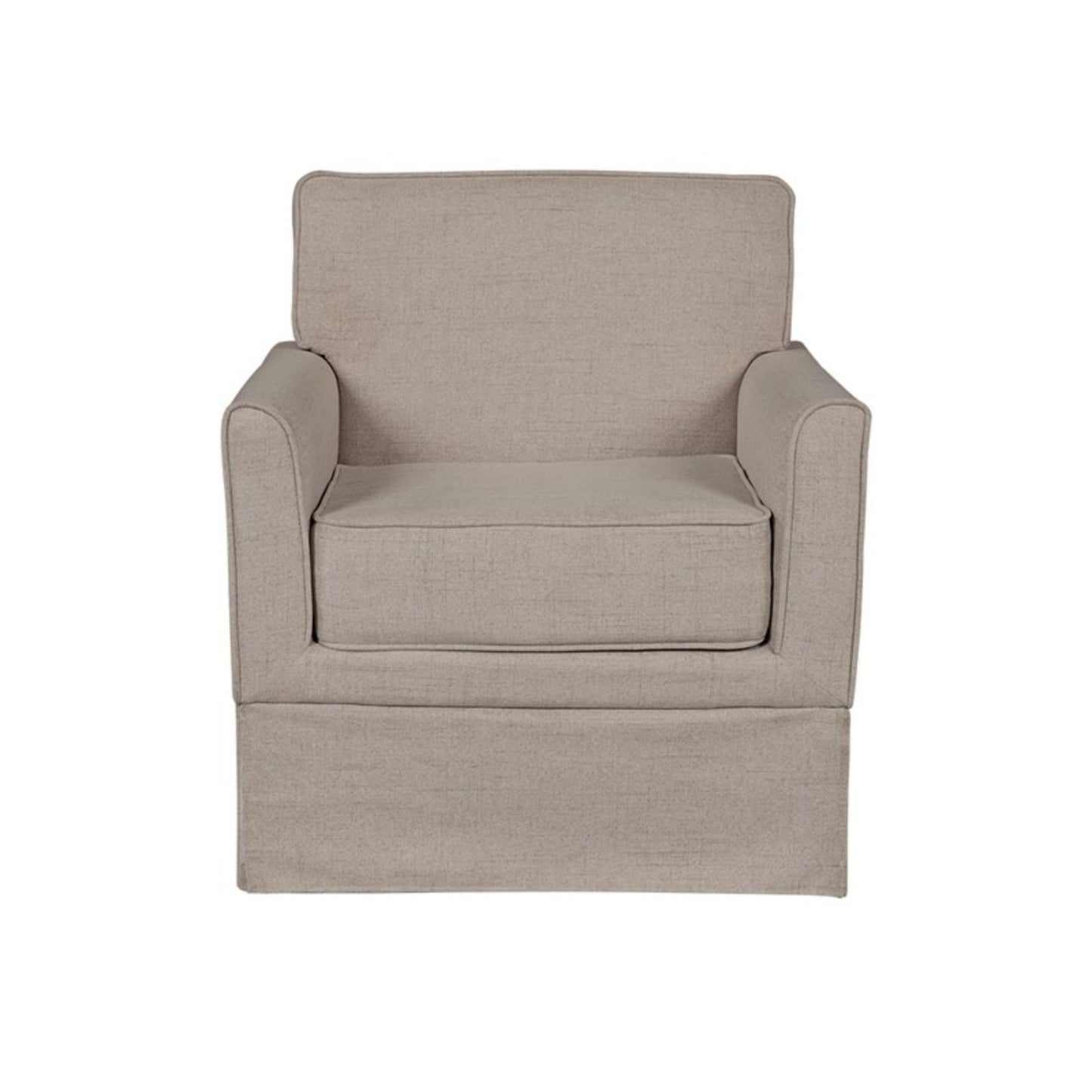 Timeless Slipcover Accent Armchair With Track Arm Silhouette Upholstered - Light Brown