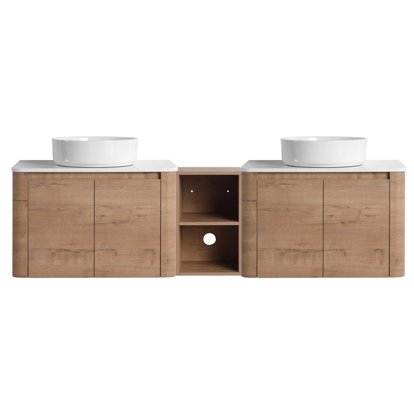 Wall Mounted Bathroom Vanity With Art Sink, 1 Storage Shelf, Soft Close Door