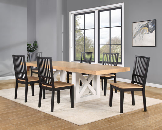 Magnolia - 7 Piece Dining Set (Table & 6 Side Chairs) - Brown